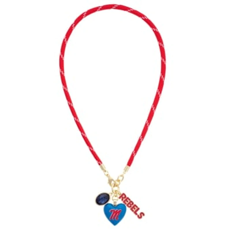 Women's CANVAS Style Ole Miss Rebels Heart Paracord Necklace