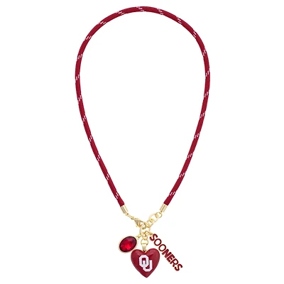 Women's CANVAS Style Oklahoma Sooners Heart Paracord Necklace