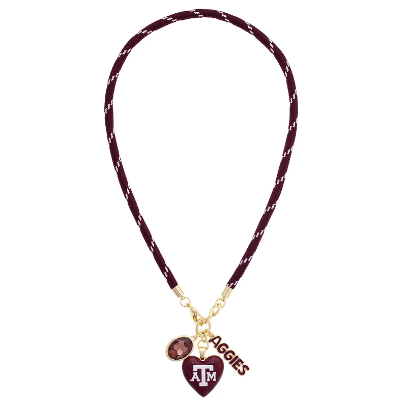 Women's CANVAS Style Texas A&M Aggies Heart Paracord Necklace