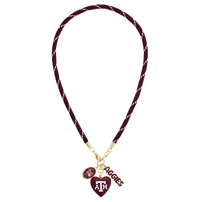 Women's CANVAS Style Texas A&M Aggies Heart Paracord Necklace