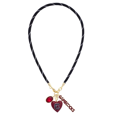 Women's CANVAS Style South Carolina Gamecocks Heart Paracord Necklace