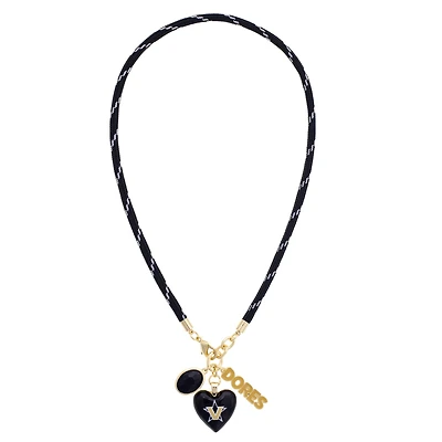 Women's CANVAS Style Vanderbilt Commodores Heart Paracord Necklace