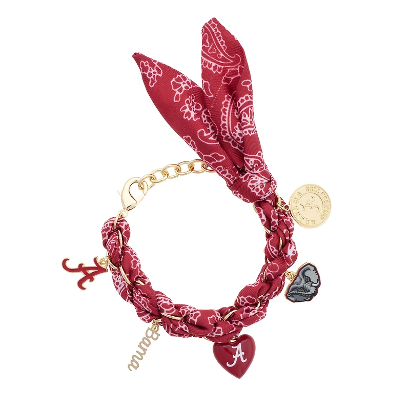 Women's CANVAS Style Alabama Crimson Tide Bandana Charm Bracelet