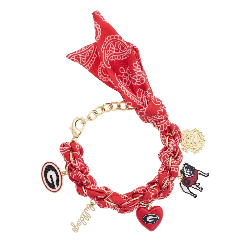 Women's CANVAS Style Georgia Bulldogs Bandana Charm Bracelet