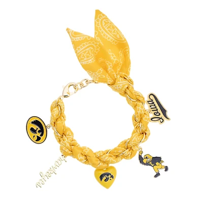 Women's CANVAS Style Iowa Hawkeyes Bandana Charm Bracelet