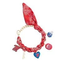 Women's CANVAS Style Ole Miss Rebels Bandana Charm Bracelet