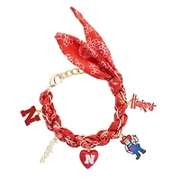 Women's CANVAS Style Nebraska Huskers Bandana Charm Bracelet