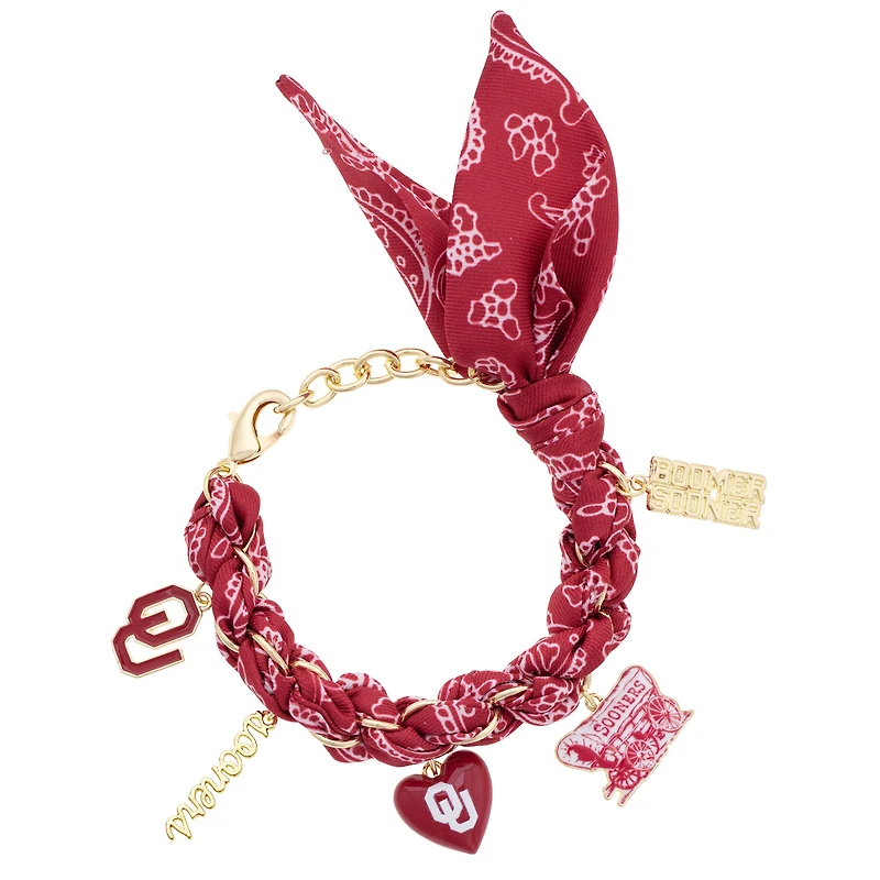 Women's CANVAS Style Oklahoma Sooners Bandana Charm Bracelet