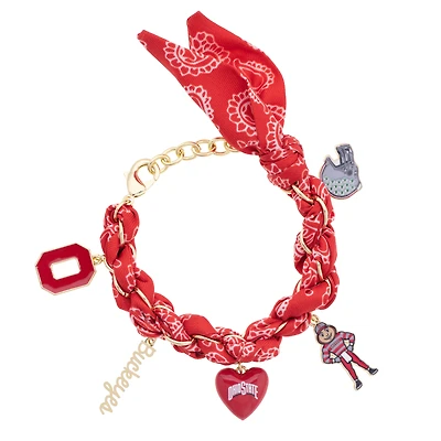 Women's CANVAS Style Ohio State Buckeyes Bandana Charm Bracelet