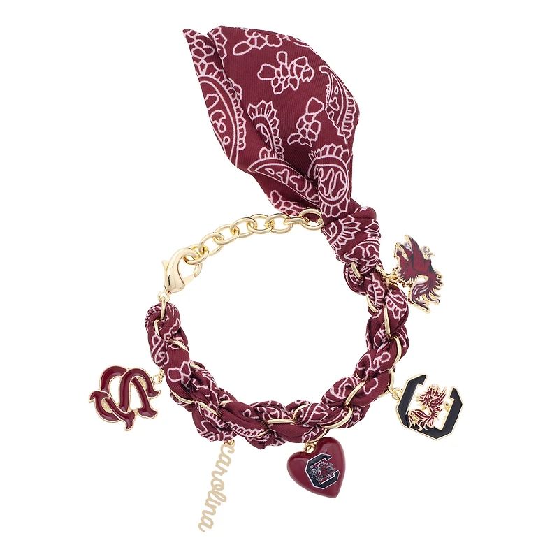 Women's CANVAS Style South Carolina Gamecocks Bandana Charm Bracelet