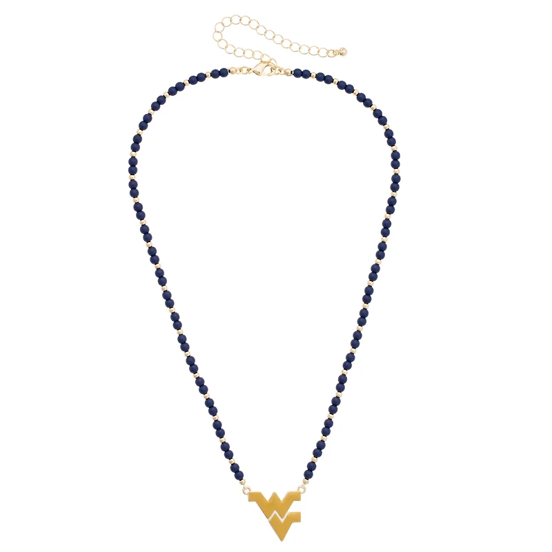 Women's CANVAS Style West Virginia Mountaineers Beaded Spirit Necklace