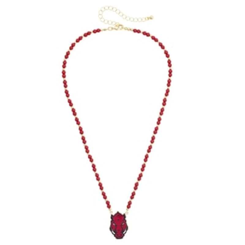 Women's CANVAS Style Arkansas Razorbacks Beaded Spirit Necklace