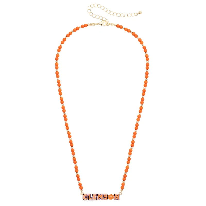 Women's CANVAS Style Clemson Tigers Beaded Spirit Necklace