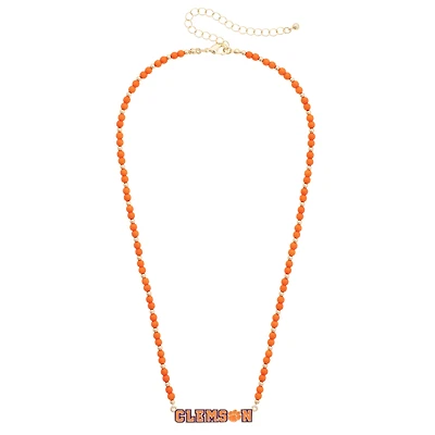 Women's CANVAS Style Clemson Tigers Beaded Spirit Necklace