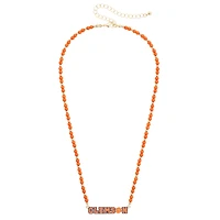 Women's CANVAS Style Clemson Tigers Beaded Spirit Necklace