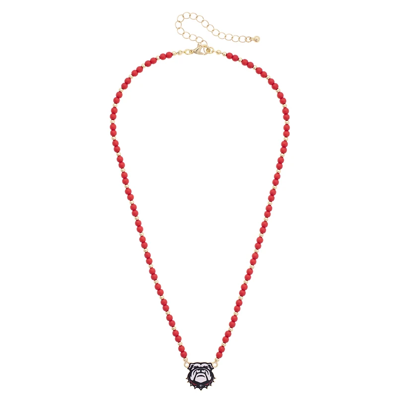 Women's CANVAS Style Georgia Bulldogs Beaded Spirit Necklace