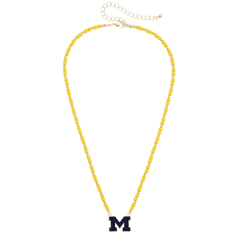 Women's CANVAS Style Michigan Wolverines Beaded Spirit Necklace