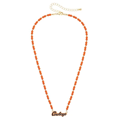 Women's CANVAS Style Oklahoma State Cowboys Beaded Spirit Necklace