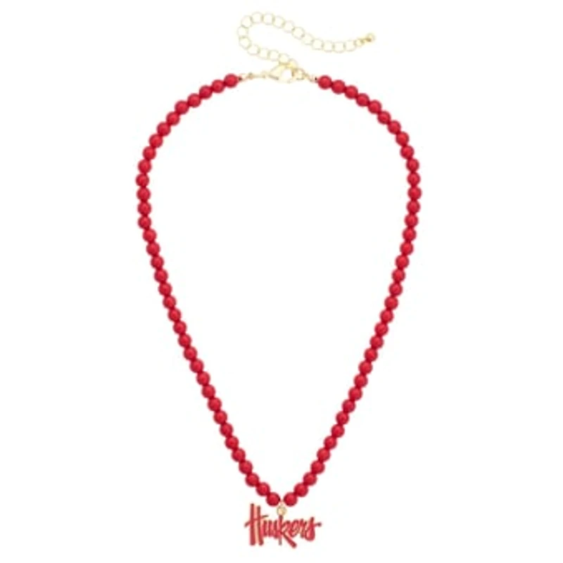 Women's CANVAS Style Nebraska Huskers Beaded Logo Necklace