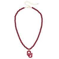 Women's CANVAS Style Oklahoma Sooners Beaded Logo Necklace
