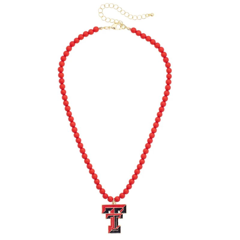 Women's CANVAS Style Texas Tech Red Raiders Beaded Logo Necklace