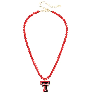 Women's CANVAS Style Texas Tech Red Raiders Beaded Logo Necklace