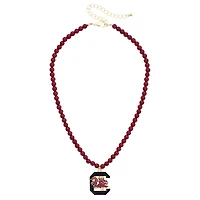 Women's CANVAS Style South Carolina Gamecocks Beaded Logo Necklace