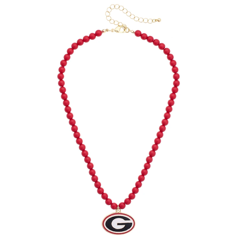 Women's CANVAS Style Georgia Bulldogs Beaded Logo Necklace