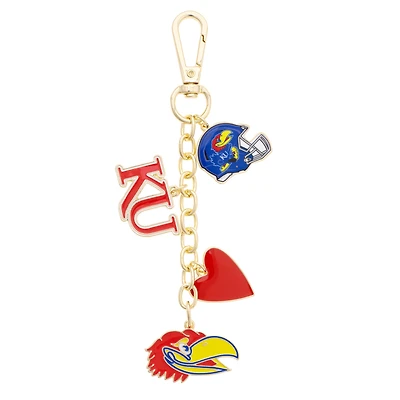 CANVAS Style Kansas Jayhawks Heart Cluster Bag Charm