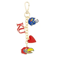 CANVAS Style Kansas Jayhawks Heart Cluster Bag Charm