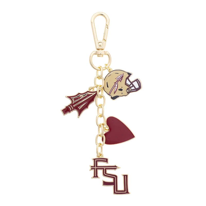 CANVAS Style Florida State Seminoles Heart Cluster Bag Charm