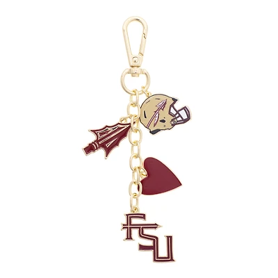 CANVAS Style Florida State Seminoles Heart Cluster Bag Charm