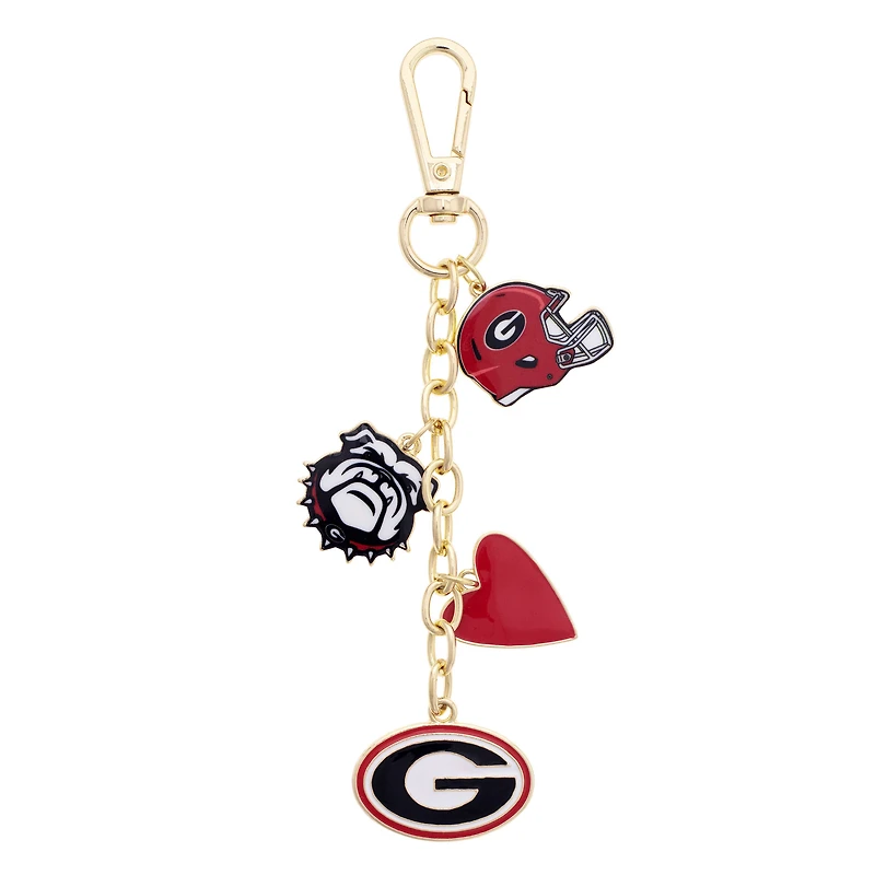 CANVAS Style Georgia Bulldogs Heart Cluster Bag Charm