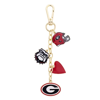 CANVAS Style Georgia Bulldogs Heart Cluster Bag Charm