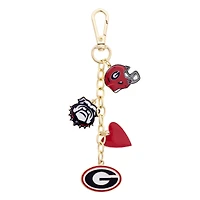 CANVAS Style Georgia Bulldogs Heart Cluster Bag Charm