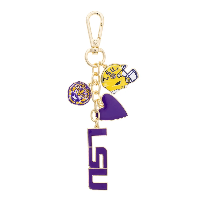 CANVAS Style LSU Tigers Heart Cluster Bag Charm