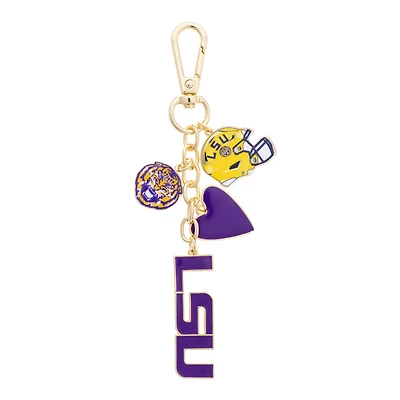 CANVAS Style LSU Tigers Heart Cluster Bag Charm
