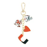 CANVAS Style Miami Hurricanes Heart Cluster Bag Charm
