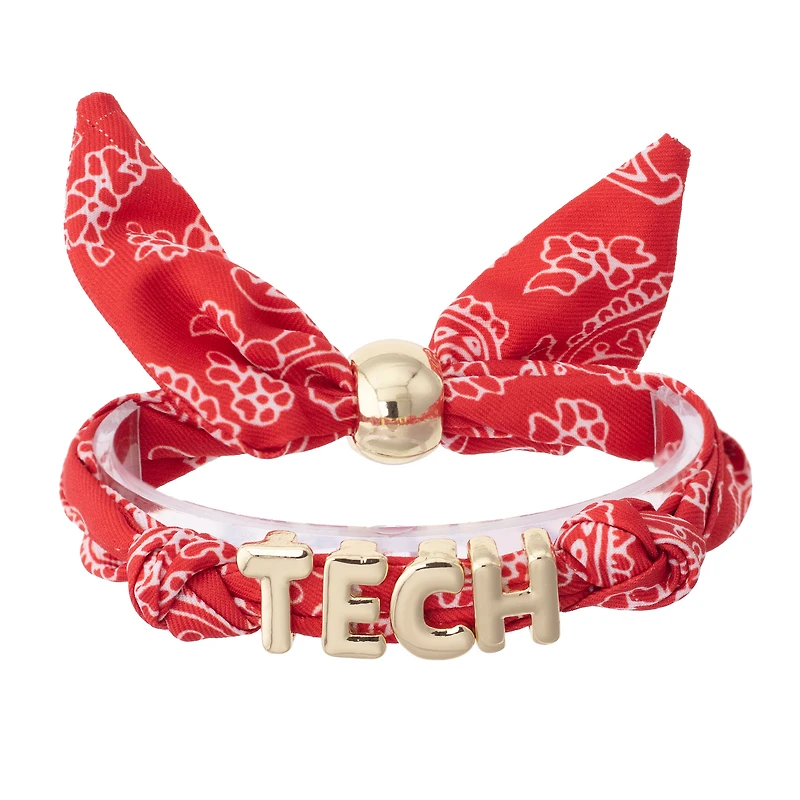 Women's CANVAS Style Texas Tech Red Raiders Bandana Slider Bracelet