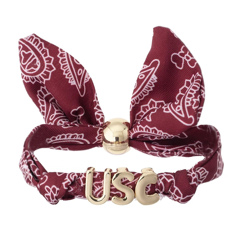 Women's CANVAS Style South Carolina Gamecocks Bandana Slider Bracelet