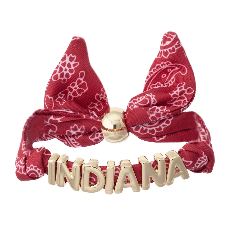 Women's CANVAS Style Indiana Hoosiers Bandana Slider Bracelet