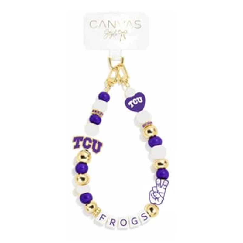 CANVAS Style TCU Horned Frogs Beaded Wrislet