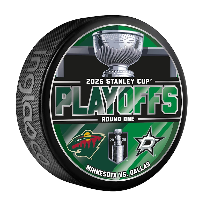 Dallas Stars vs. Minnesota Wild Inglasco 2026 Stanley Cup Playoffs First Round Dueling Match-Up Hockey Puck