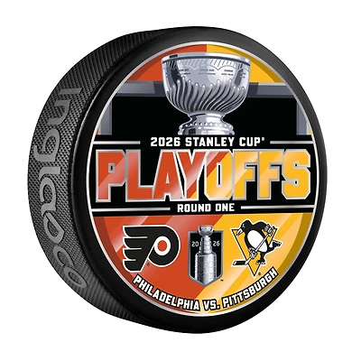 Pittsburgh Penguins vs. Philadelphia Flyers Inglasco 2026 Stanley Cup Playoffs First Round Dueling Match-Up Hockey Puck