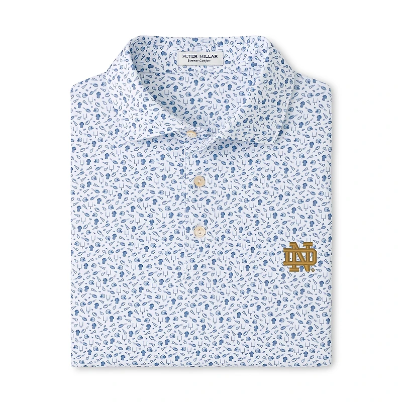 Men's Peter Millar Navy Notre Dame Fighting Irish Kick Off Performance Polo
