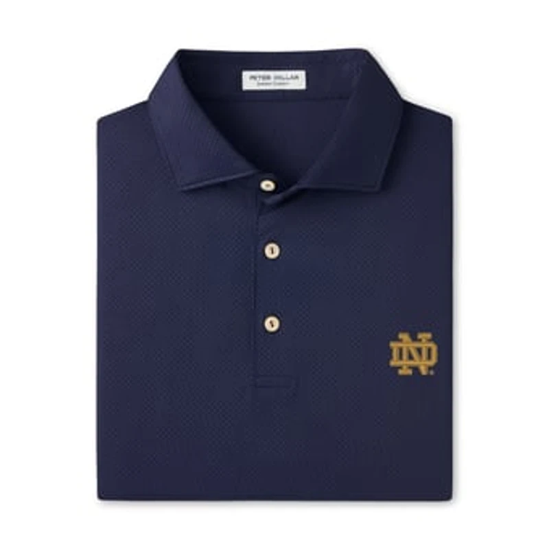 Men's Peter Millar Navy Notre Dame Fighting Irish Hugo Performance Jersey Polo