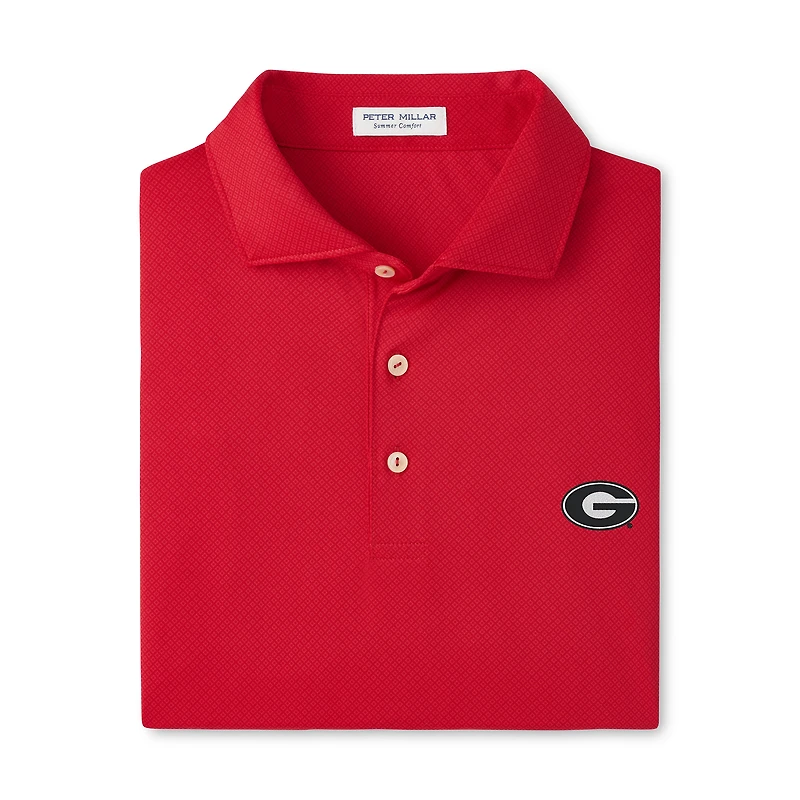 Men's Peter Millar Red Georgia Bulldogs Hugo Performance Jersey Polo