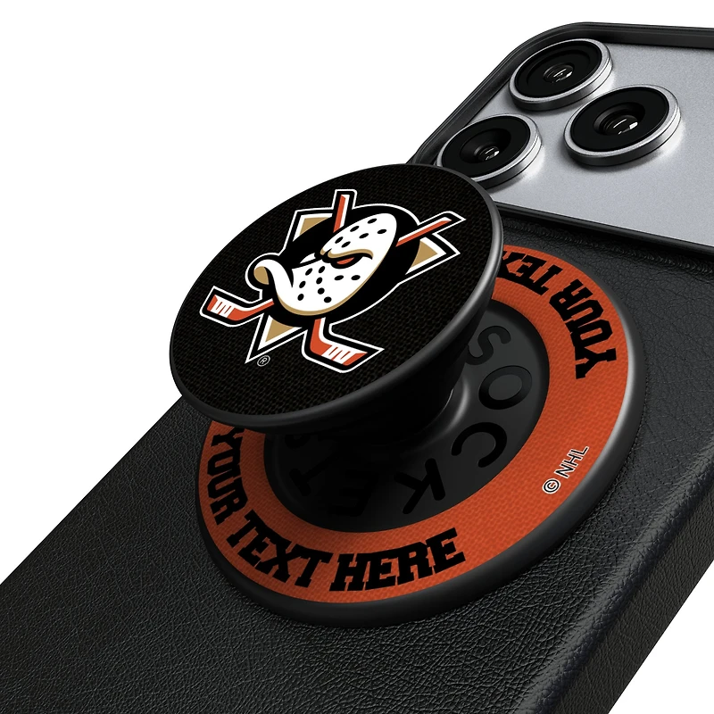 Keyscaper Anaheim Ducks Personalized Endzone Solid PopSockets Magnetic Phone Grip & Stand