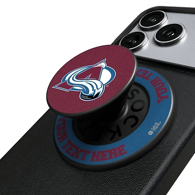 Keyscaper Colorado Avalanche Personalized Endzone Solid PopSockets Magnetic Phone Grip & Stand