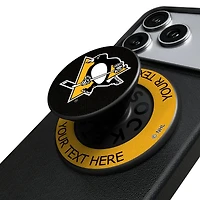 Keyscaper Pittsburgh Penguins Personalized Endzone Solid PopSockets Magnetic Phone Grip & Stand